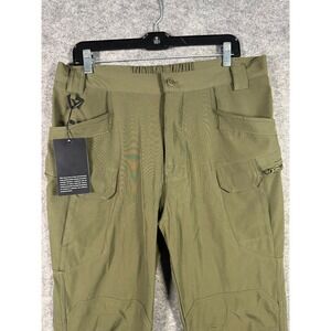 Mens Tactical‎ Cargo Pants Size L Olive Green Outdoor Work Hiking Lightweight